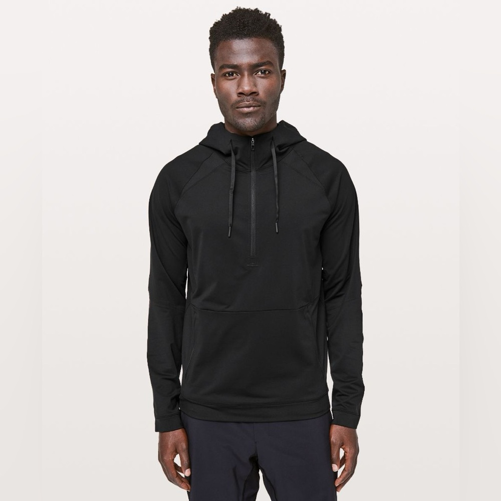 Lululemon Black Long sleeve Half Zip Pocket Lost in the Hustle Hoodie Jacket